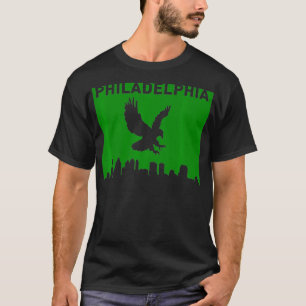 Philadelphia skyline featuring soaring Eagle T-Shirt