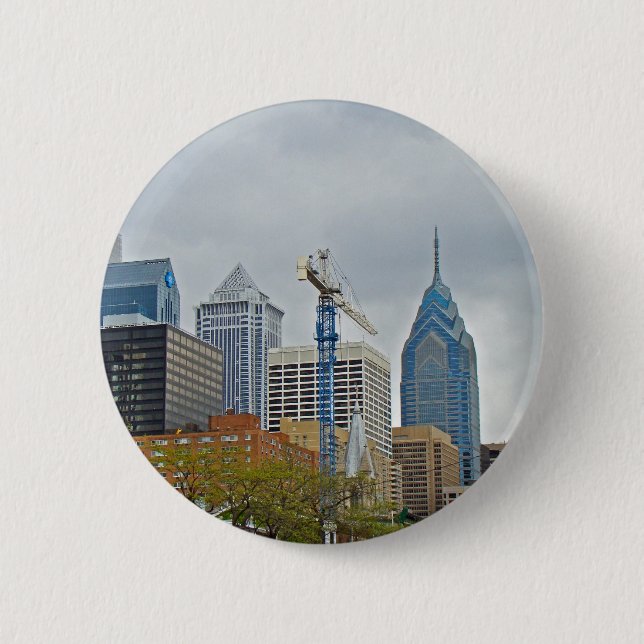 Philadelphia Skyline from the River Walk 2 Inch Round Button (Front)