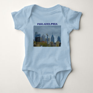 Philadelphia Skyline from the River Walk Baby Bodysuit