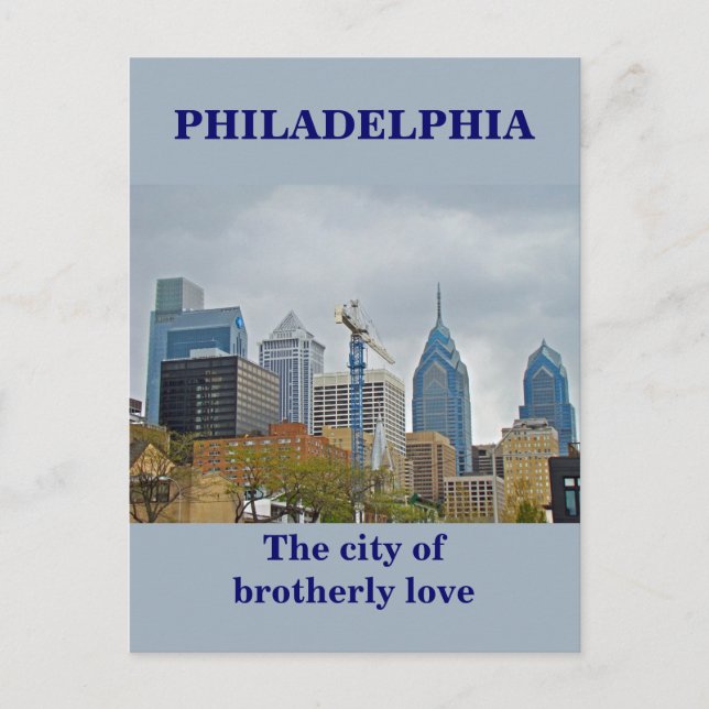 Philadelphia Skyline from the River Walk Postcard (Front)