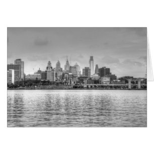 Philadelphia skyline in black and white