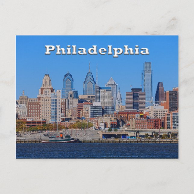 Philadelphia Skyline, Medium View II Postcard (Front)