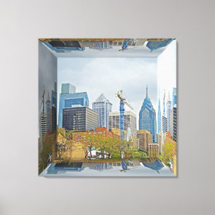 Philadelphia Skyline - Mirror Box Canvas Print