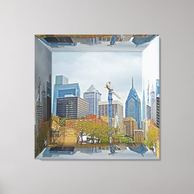 Philadelphia Skyline - Mirror Box Canvas Print (Front)