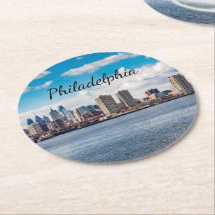 Philadelphia Skyline Round Paper Coaster
