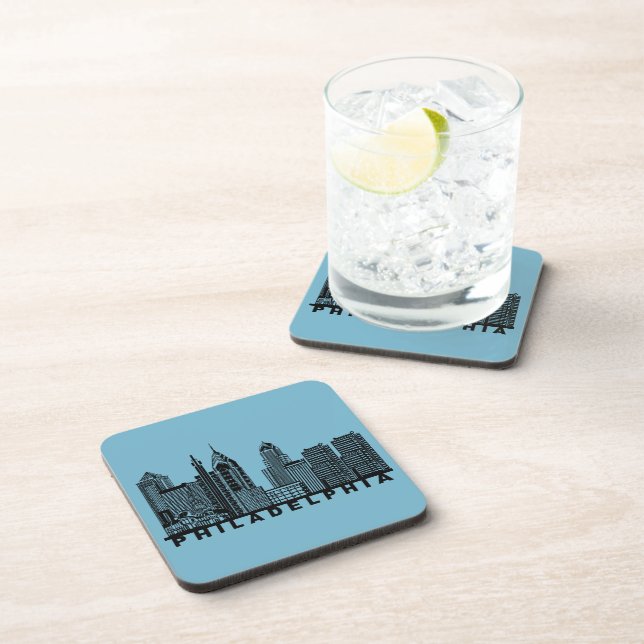 Philadelphia Skyline Silhouette  Coaster (Right Side)