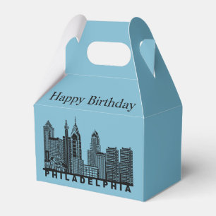 Philadelphia Skyline Silhouette Favor Box