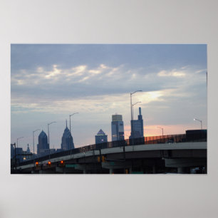Philadelphia Skyline with Highway Poster