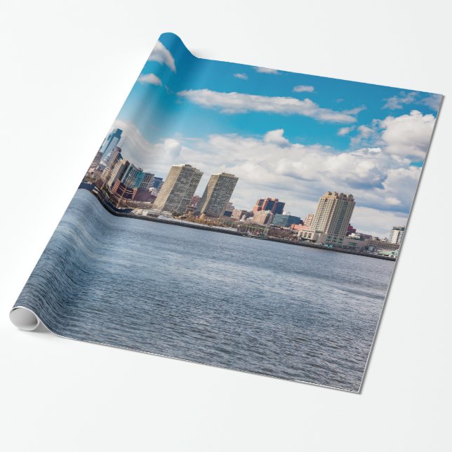Philadelphia Skyline Wrapping Paper (Unrolled)