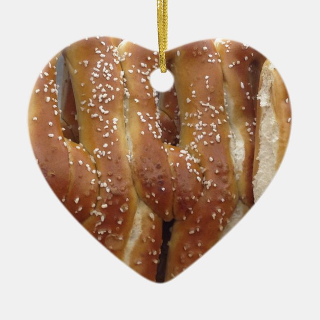 Philadelphia Soft Pretzels Ceramic Ornament (Front)