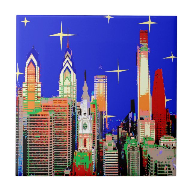 Philadelphia Starry Night Tile (Front)