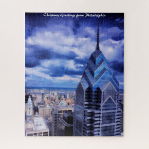 Philadelphia Street Scenes. Christmas Greetings Jigsaw Puzzle