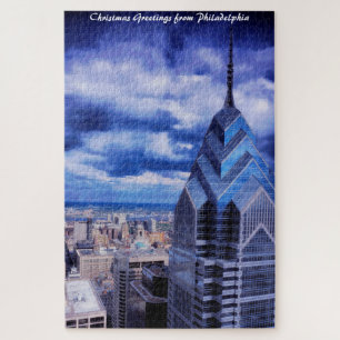 Philadelphia Street Scenes. Christmas Greetings Jigsaw Puzzle