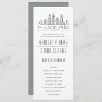 Philadelphia Stylized Skyline | Wedding Program