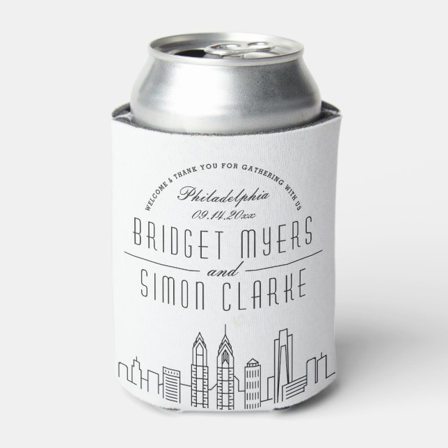 Philadelphia Stylized | Wedding Can Cooler (Can Front)