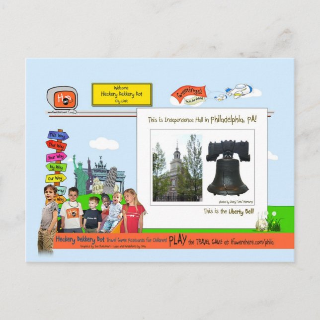 Philadelphia!  The City of Brotherly Love! Postcard (Front)