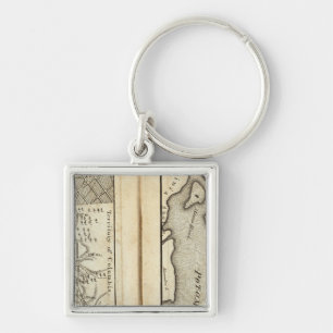 Philadelphia to Washington Road Map 2 Keychain