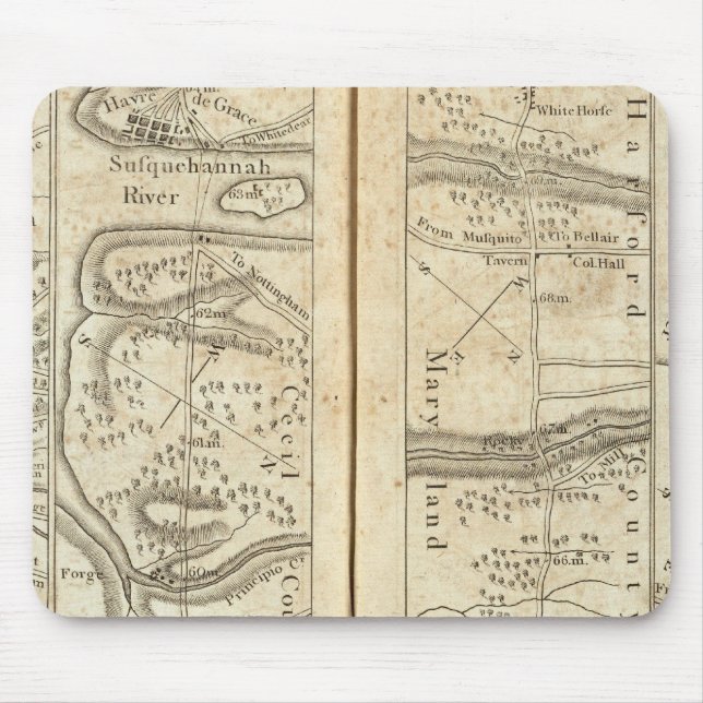 Philadelphia to Washington Road Map Mouse Pad (Front)