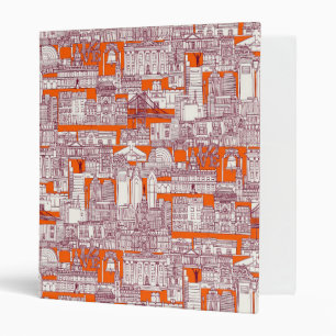 Philadelphia toile hot orange claret binder