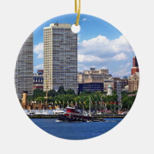 Philadelphia - Tugboat by Philadelphia Skyline II Ceramic Ornament