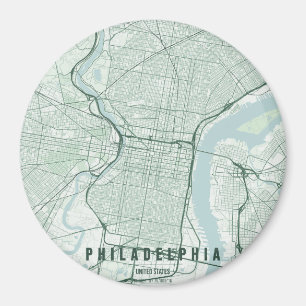 Philadelphia USA City Map Minimal Design Magnet