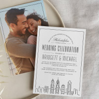 Philadelphia Wedding | Modern Deco City Skyline 