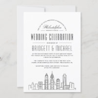 Philadelphia Wedding | Modern Deco City Skyline 