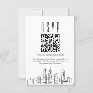 Philadelphia Wedding QR code RSVP Invitation