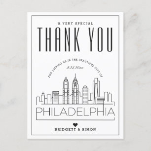 Philadelphia Wedding Thanks for Coming! Postcard