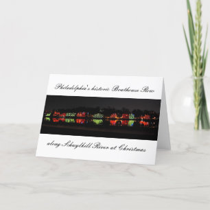 Philadelphia's historic Boathouse Row greetingcard Holiday Card