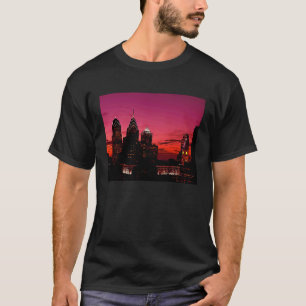 Philadelphia's Skyline Silhouette at Sunset T-Shirt