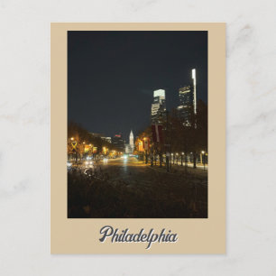 Philadelphie à la carte postale de nuit