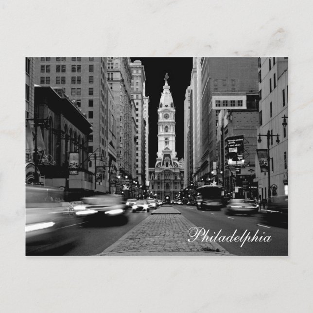 Philadelphie à la carte postale de nuit (Devant)