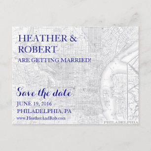 Philadelphie Enregistrer la date - Carte Vintage (