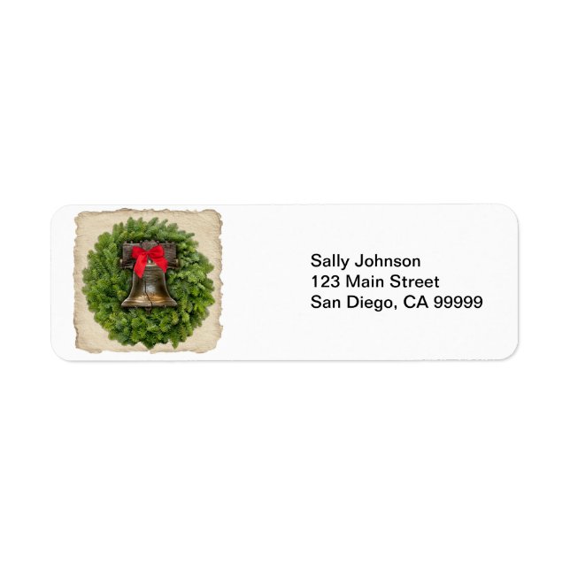 Philadelphie Liberty Bell Wreath sur Parchemin (Devant)