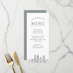Philadelphie Skyline Menu Dîner Mariage