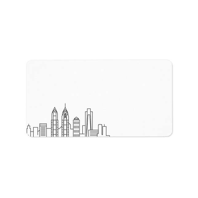 Philadelphie Stylisée Skyline | Étiquette vide (Devant)