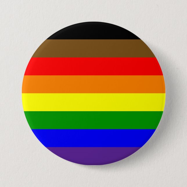 Philadephia Rainbow Pride Flag 3 Inch Round Button (Front)