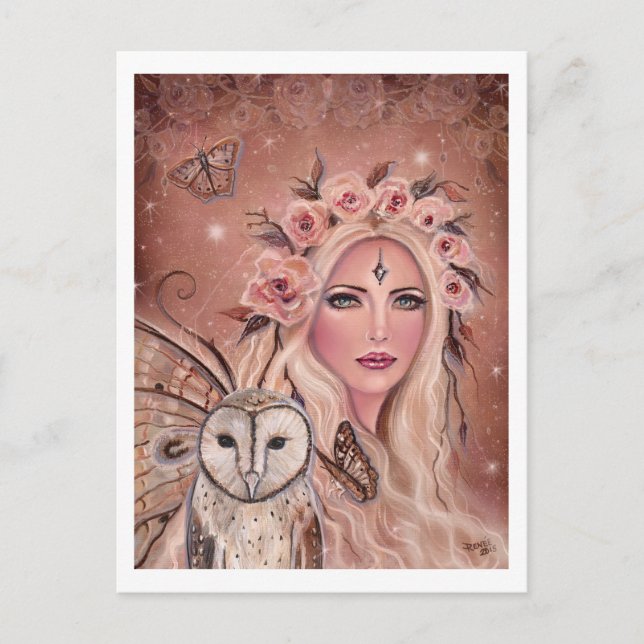 Philantha fairy with owl by Renee Lavoie Postcard (Front)