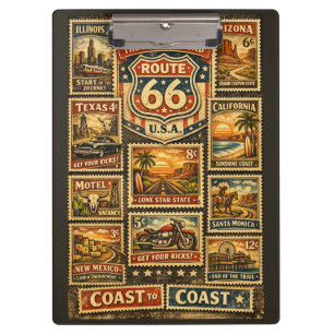 Philatelic Road Trip Route Planner Organizer Clipboard