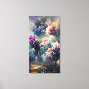 Philatelic surreal floral abstract landscape No. 2 Canvas Print