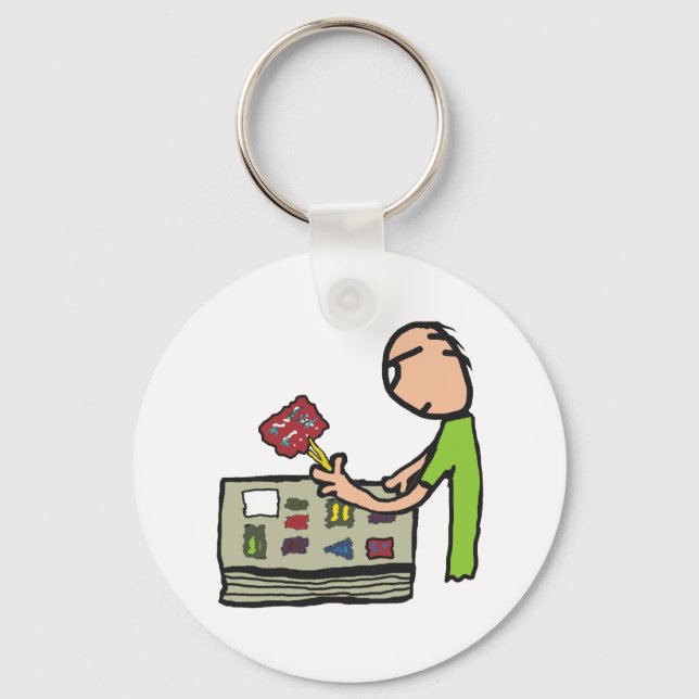 Philately Stamp Collecting Keychain (Front)