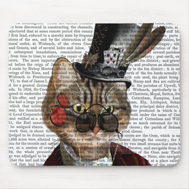 Phileas Feline Steampunk Cat & Top Hat 2 Mouse Pad (Front)