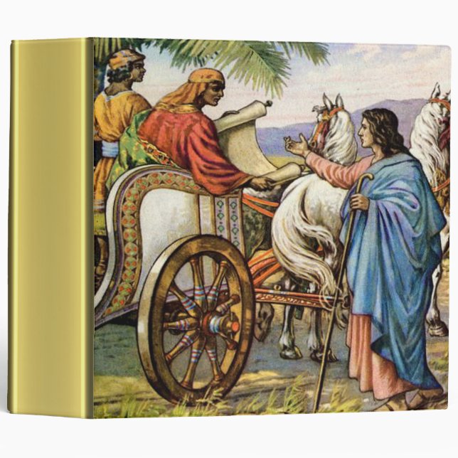 Philip and the man in a chariot gold foil texture binder (Front/Spine)