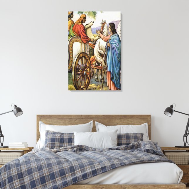 philip and the man in a chariot Wrapped Canvas (Insitu(Bedroom))