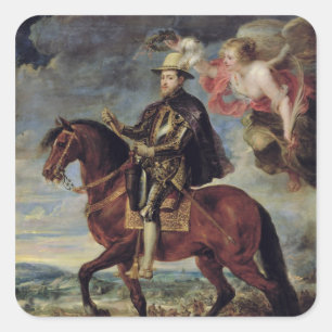 Philip II Crowned by Victory, 1628 Square Sticker