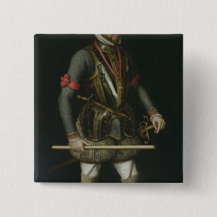 Philip II of Spain 2 Inch Square Button