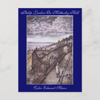 Philip Larkin On Motherby Hill Art Postcard