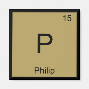 Philip Name Chemistry Element Periodic Table Magnet