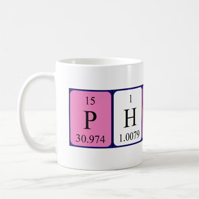 Philip periodic table name mug (Left)